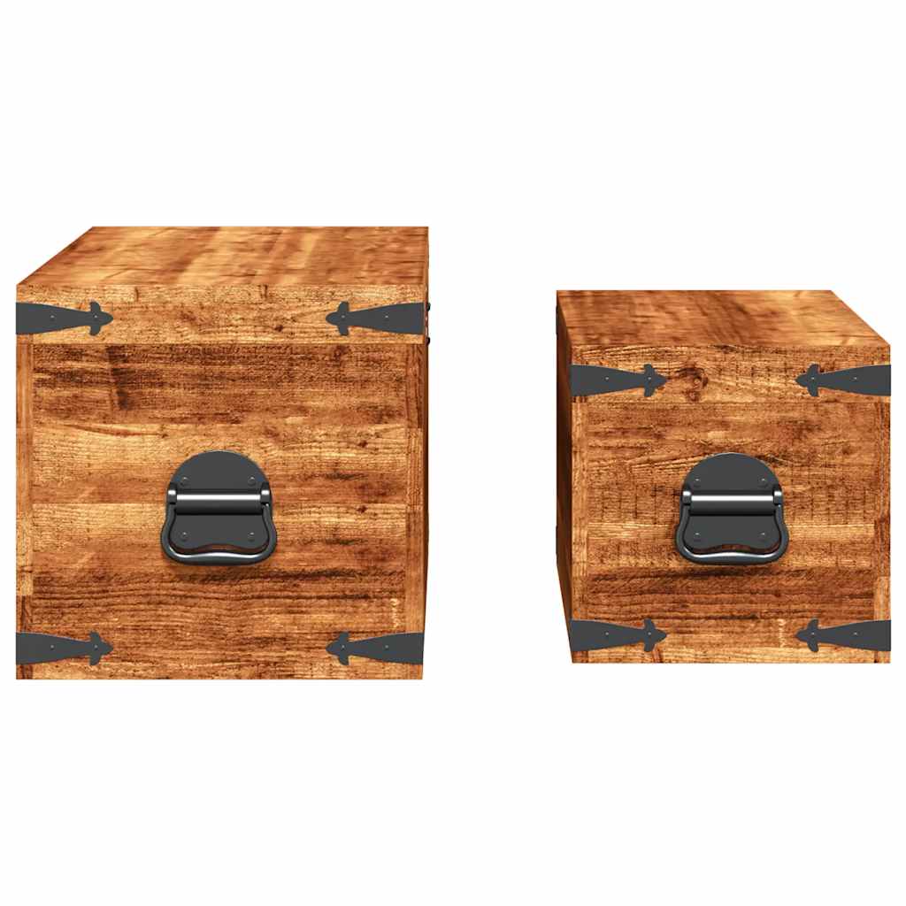 2-delige Opbergkistenset ruw mangohout is nu te koop bij PeponiXL, paradijselijk wonen!