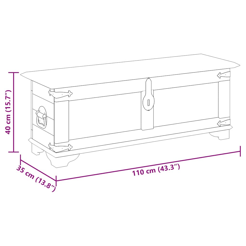 Opbergkist ruw mangohout is nu te koop bij PeponiXL, paradijselijk wonen!