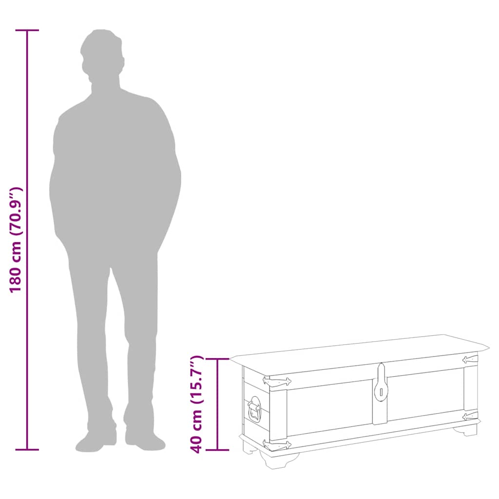 Opbergkist ruw mangohout is nu te koop bij PeponiXL, paradijselijk wonen!