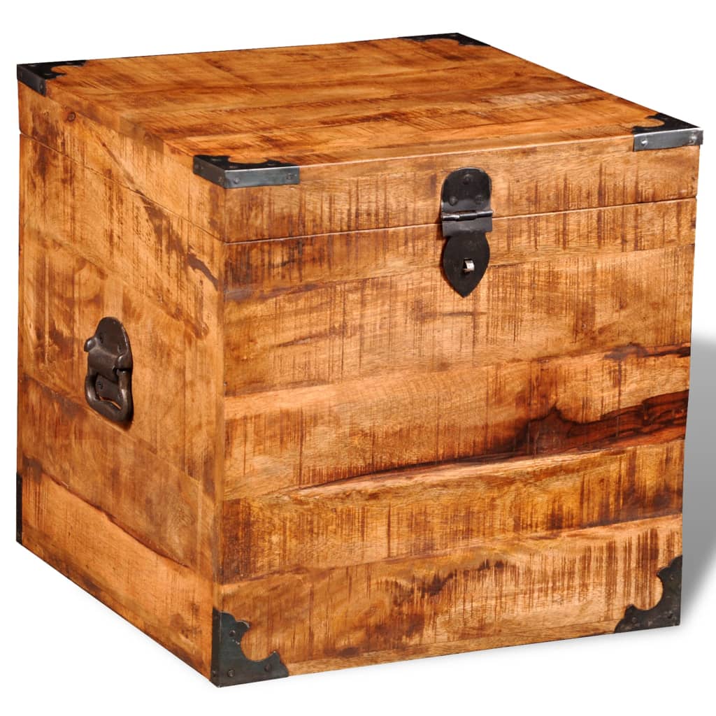 Opbergkist kubusvormig ruw mangohout is nu te koop bij PeponiXL, paradijselijk wonen!