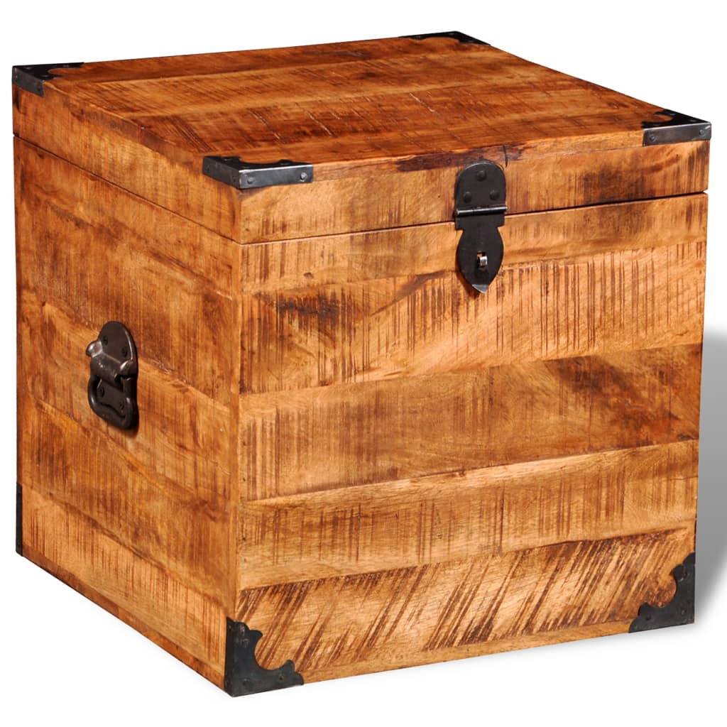 Opbergkist kubusvormig ruw mangohout is nu te koop bij PeponiXL, paradijselijk wonen!