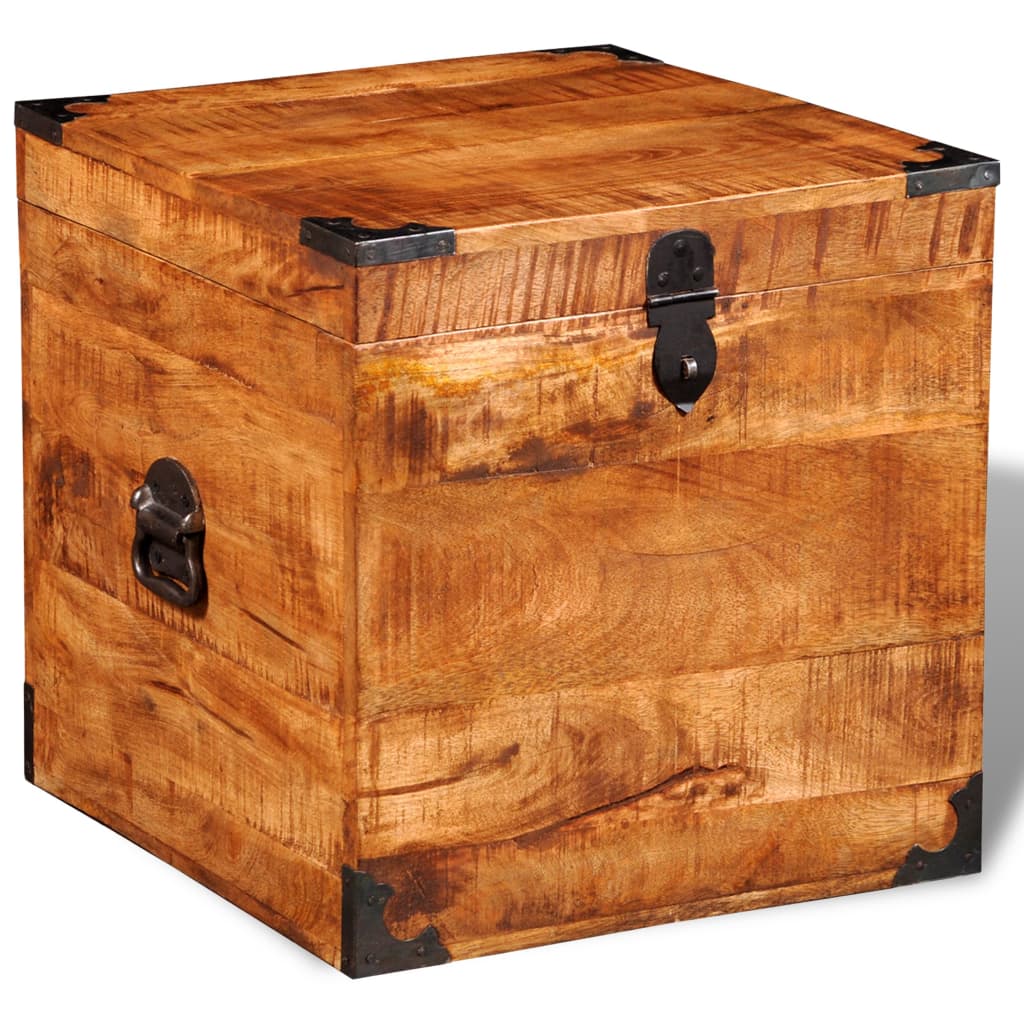 Opbergkist kubusvormig ruw mangohout is nu te koop bij PeponiXL, paradijselijk wonen!