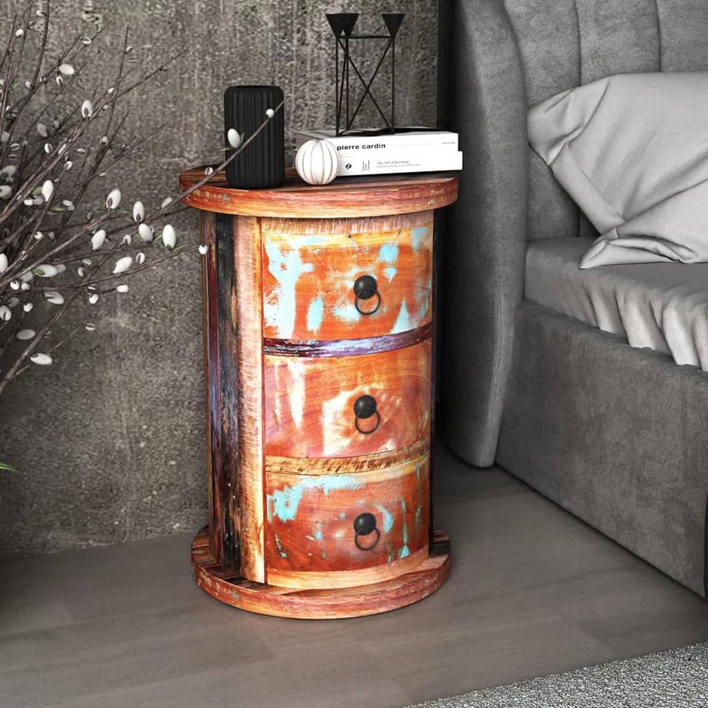 Kast met 3 lades massief gerecycled hout is nu te koop bij PeponiXL, paradijselijk wonen!