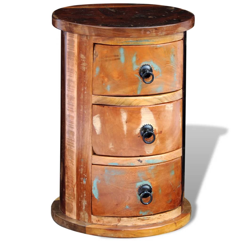 Kast met 3 lades massief gerecycled hout is nu te koop bij PeponiXL, paradijselijk wonen!