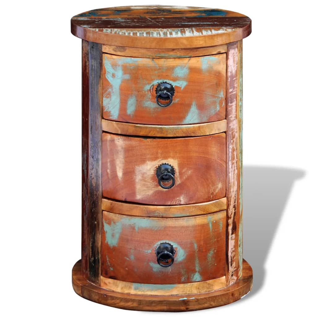 Kast met 3 lades massief gerecycled hout is nu te koop bij PeponiXL, paradijselijk wonen!