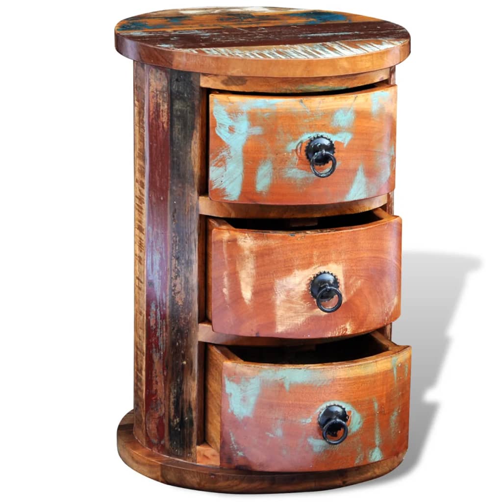 Kast met 3 lades massief gerecycled hout is nu te koop bij PeponiXL, paradijselijk wonen!