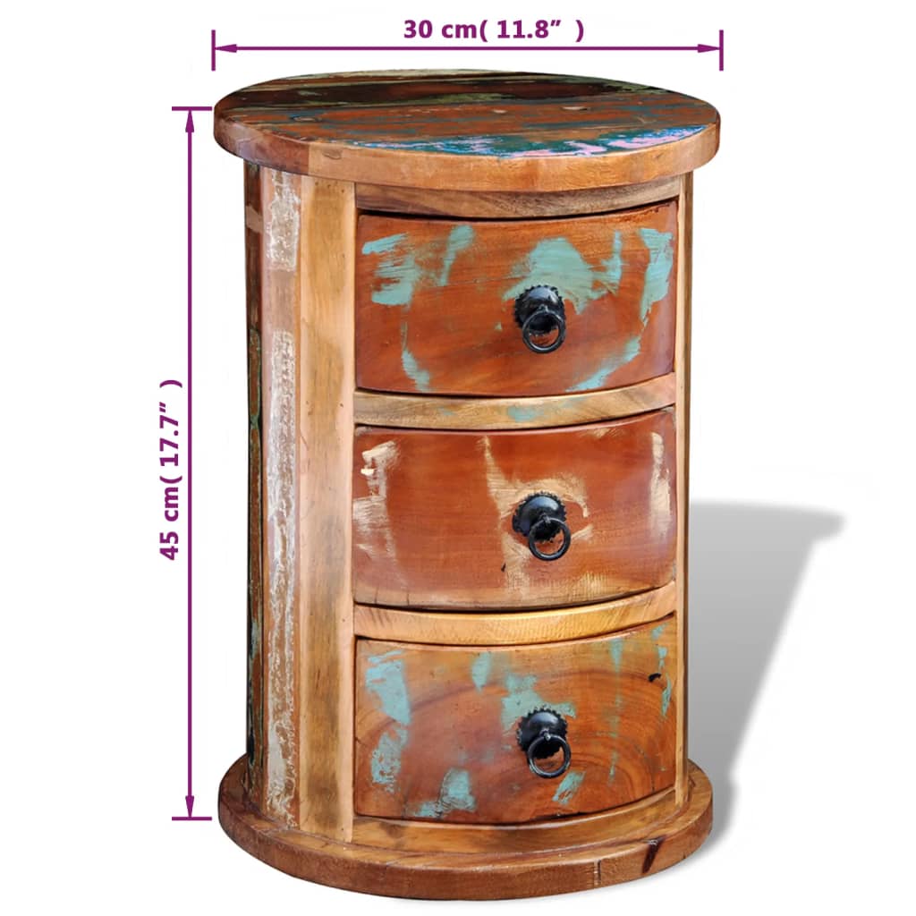 Kast met 3 lades massief gerecycled hout is nu te koop bij PeponiXL, paradijselijk wonen!