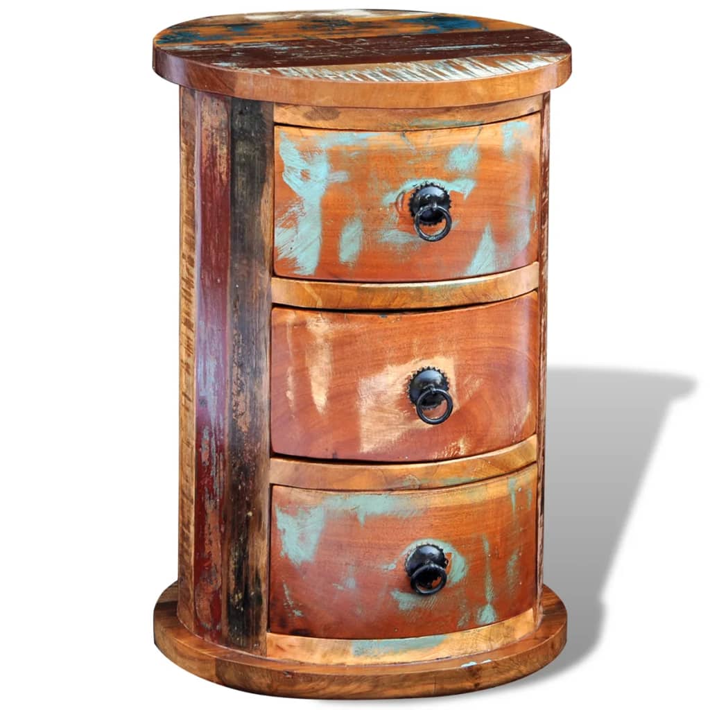 Kast met 3 lades massief gerecycled hout is nu te koop bij PeponiXL, paradijselijk wonen!