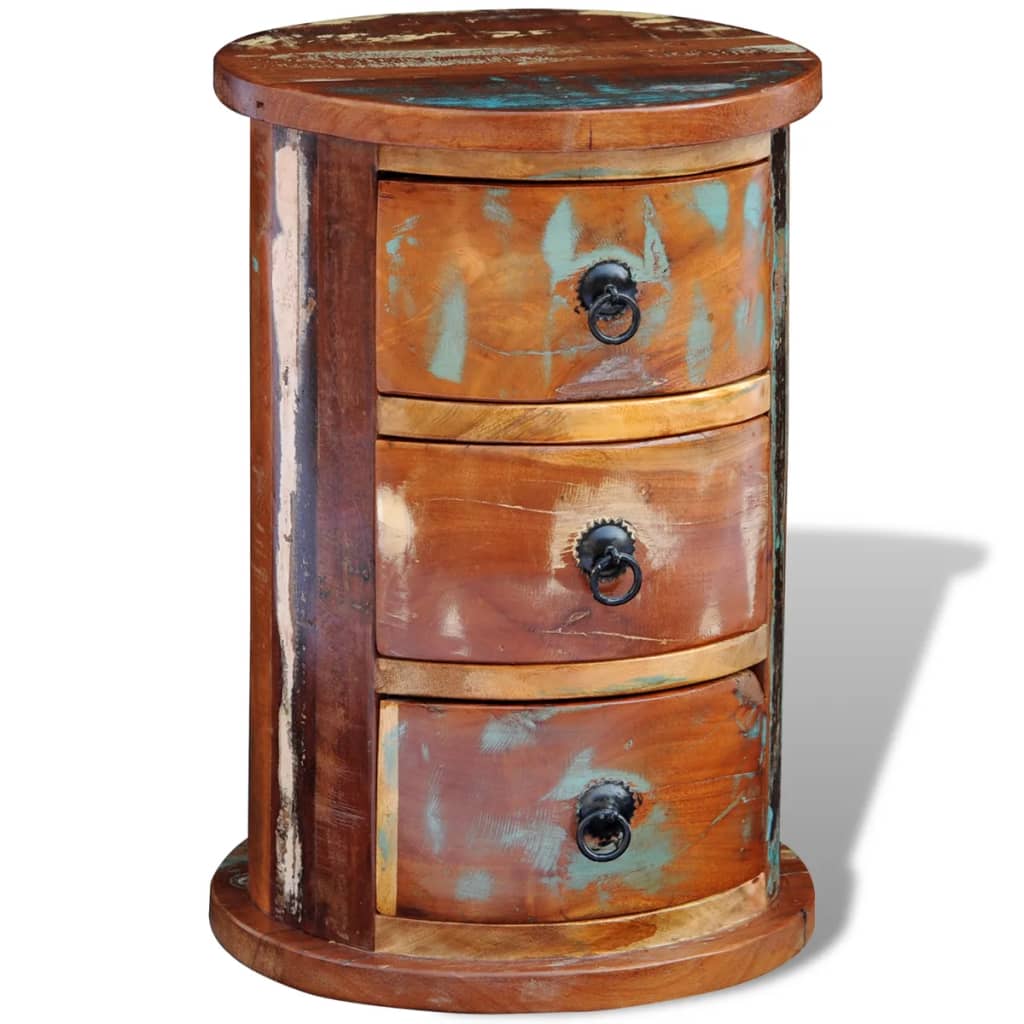 Kast met 3 lades massief gerecycled hout is nu te koop bij PeponiXL, paradijselijk wonen!