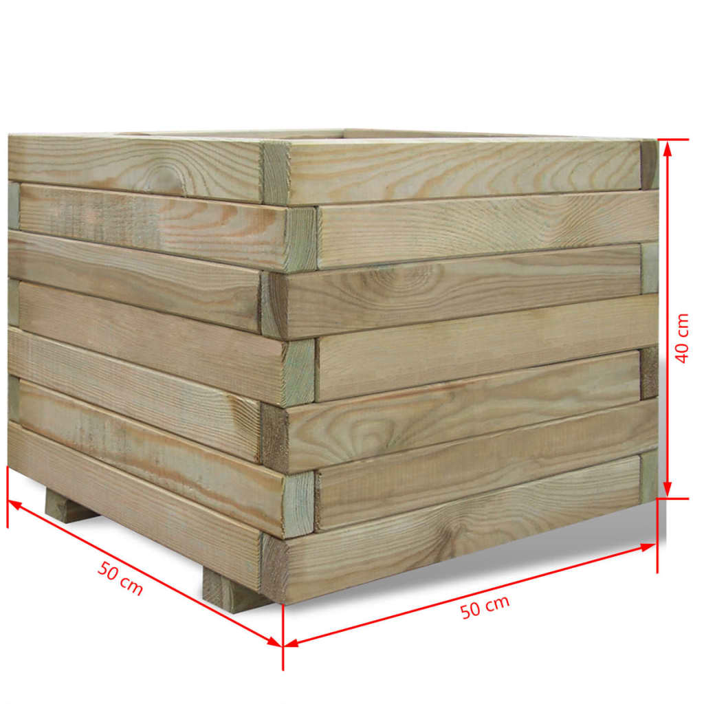 Plantenbak verhoogd vierkant 50x50x40 cm hout is nu te koop bij PeponiXL, paradijselijk wonen!