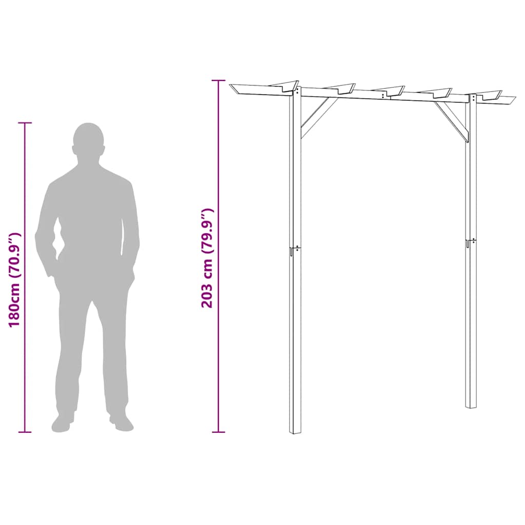 Pergola 205x40x203 cm hout is nu te koop bij PeponiXL, paradijselijk wonen!
