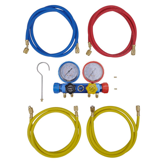 Manometer set voor airco met 4-richtingen is nu te koop bij PeponiXL, paradijselijk wonen!