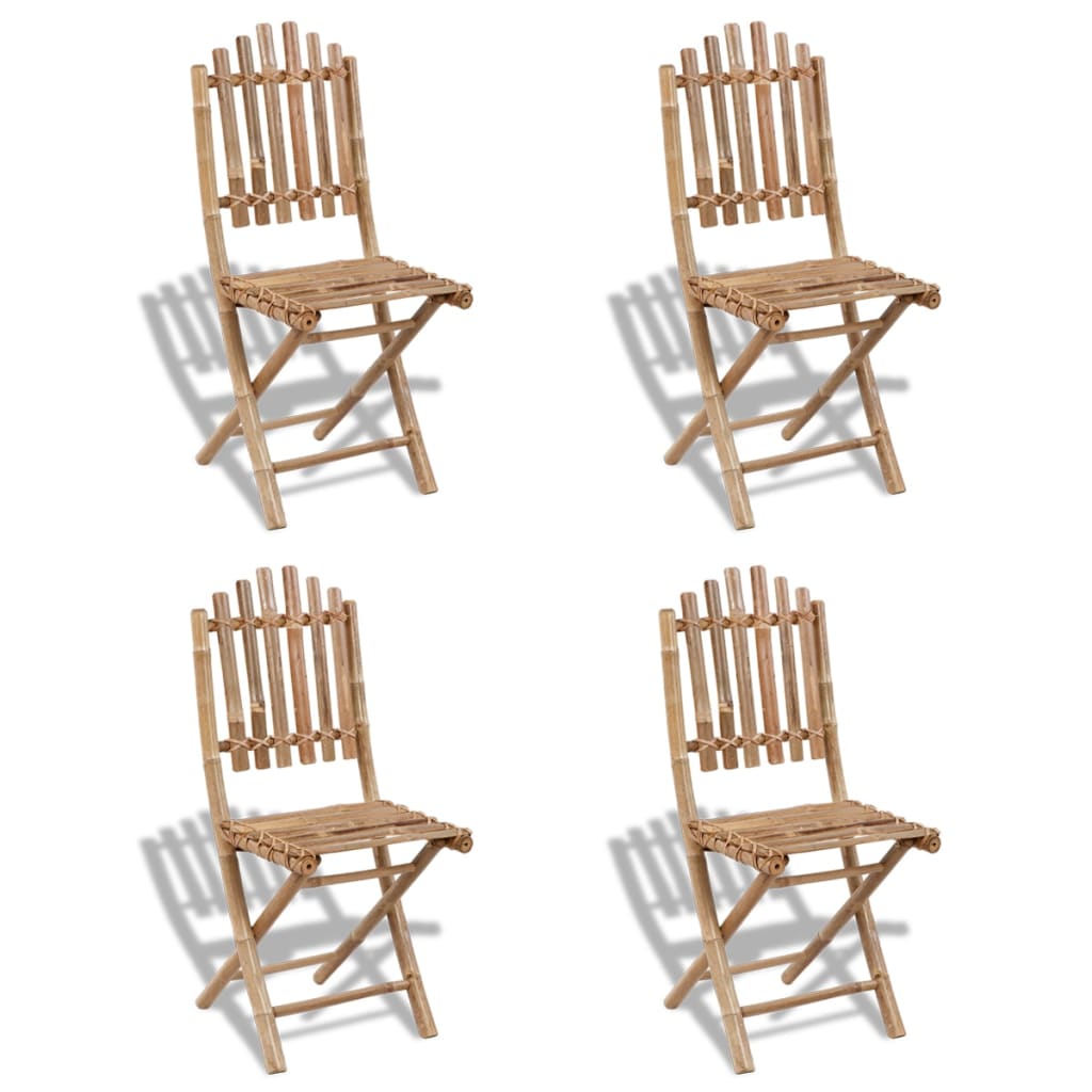 Tuinstoelen inklapbaar 4 st bamboe is nu te koop bij PeponiXL, paradijselijk wonen!