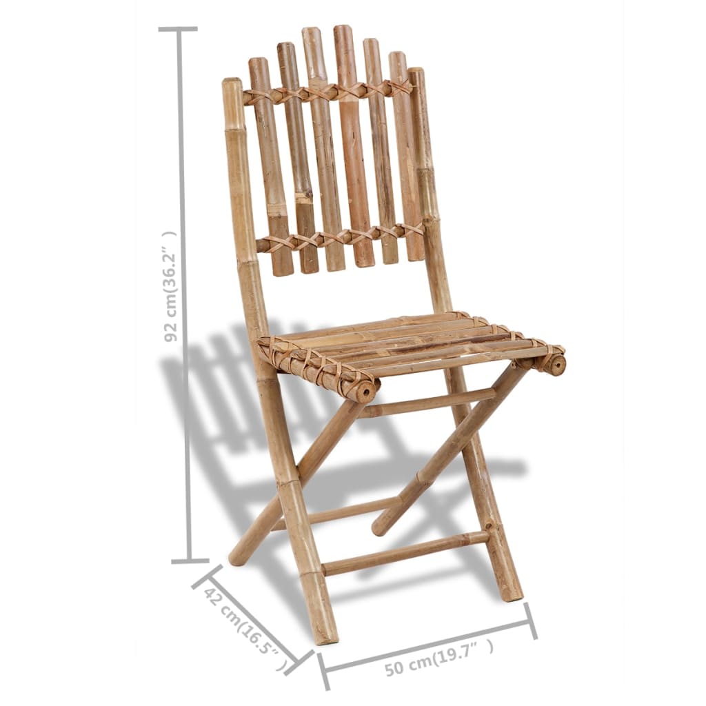 Tuinstoelen inklapbaar 4 st bamboe is nu te koop bij PeponiXL, paradijselijk wonen!