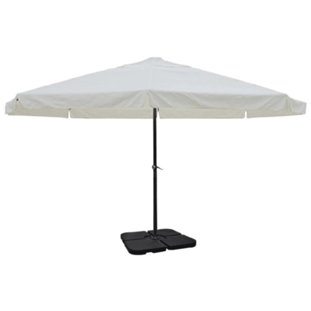 Parasol met draagbare voet aluminium (wit) is nu te koop bij PeponiXL, paradijselijk wonen!
