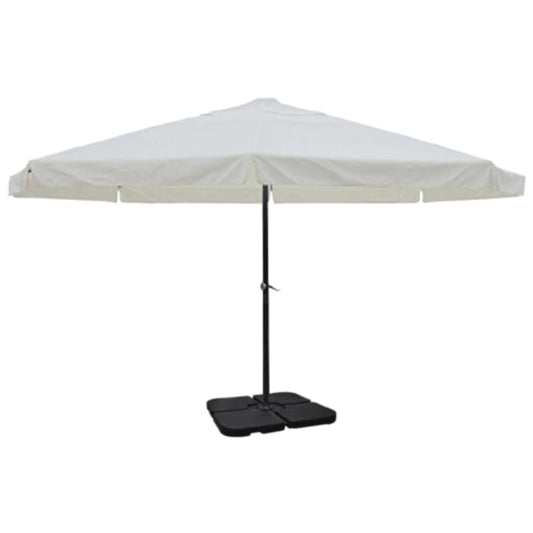 Parasol met draagbare voet aluminium (wit) is nu te koop bij PeponiXL, paradijselijk wonen!