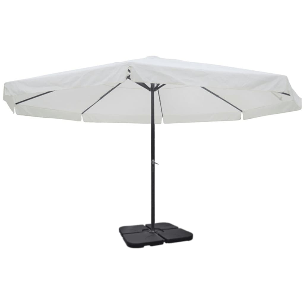 Parasol met draagbare voet aluminium (wit) is nu te koop bij PeponiXL, paradijselijk wonen!