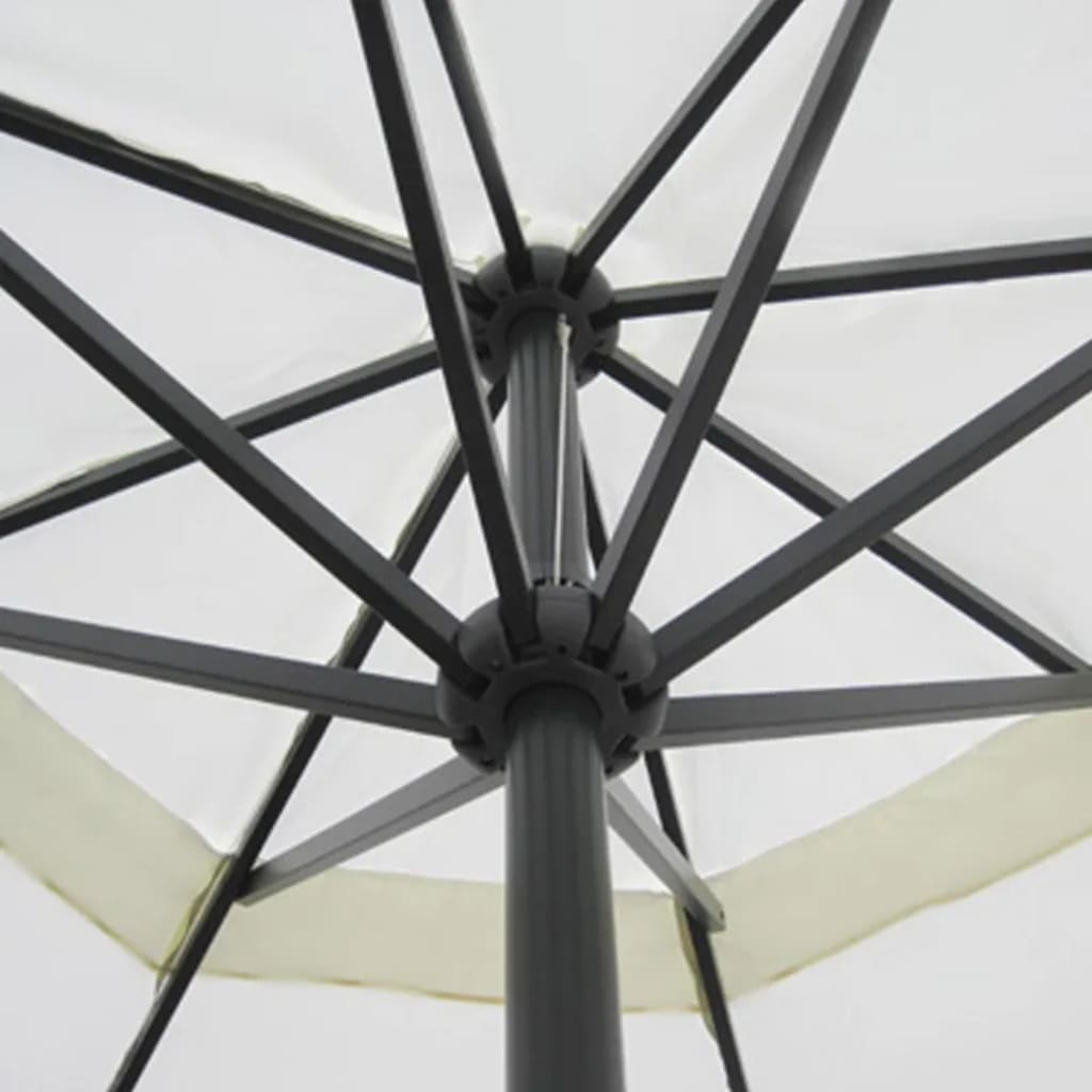 Parasol met draagbare voet aluminium (wit) is nu te koop bij PeponiXL, paradijselijk wonen!
