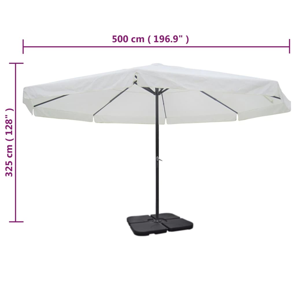 Parasol met draagbare voet aluminium (wit) is nu te koop bij PeponiXL, paradijselijk wonen!