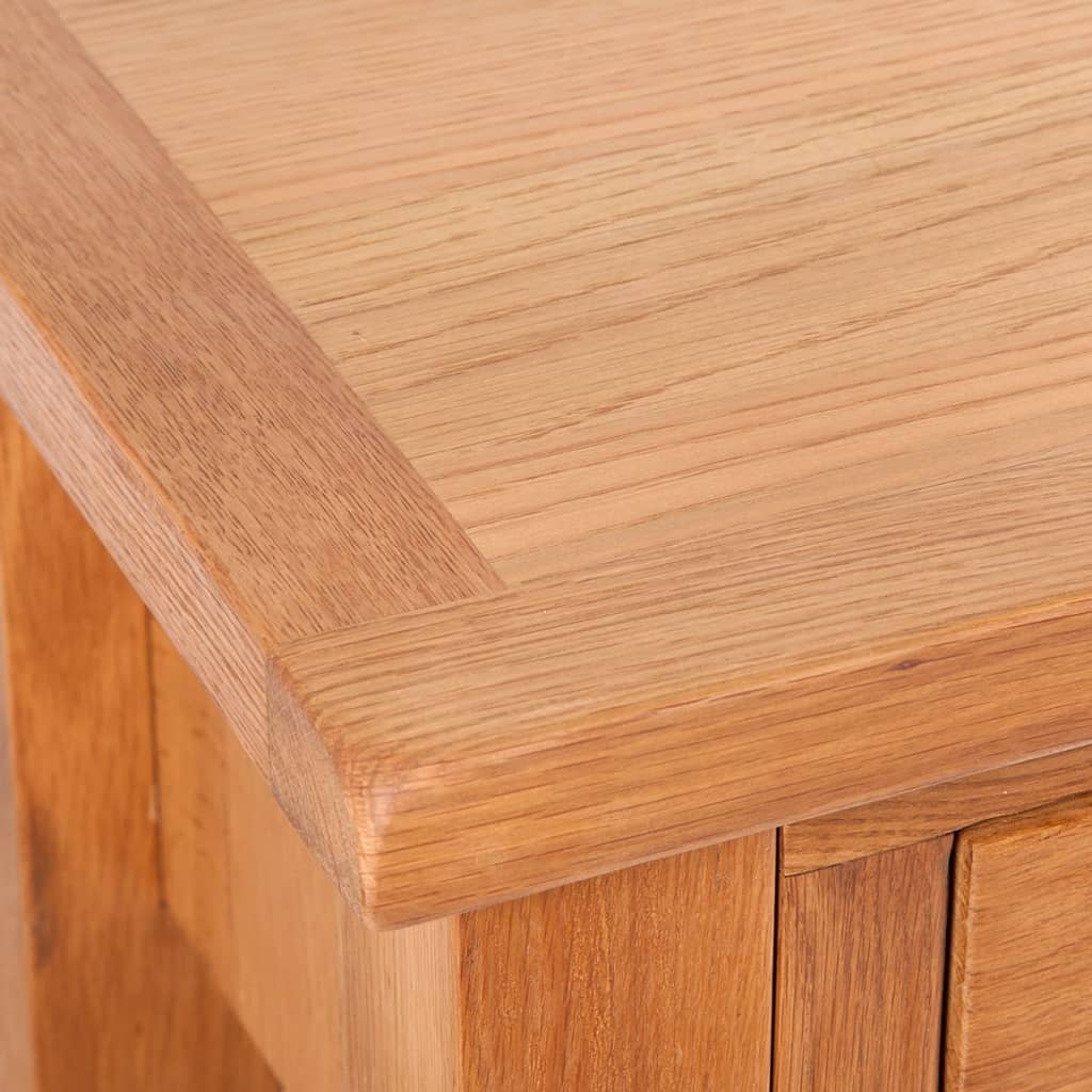 Wandtafel met 2 lades 83x30x73 cm massief eikenhout is nu te koop bij PeponiXL, paradijselijk wonen!