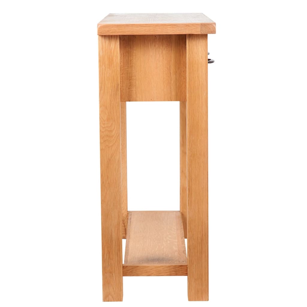 Wandtafel met 2 lades 83x30x73 cm massief eikenhout is nu te koop bij PeponiXL, paradijselijk wonen!