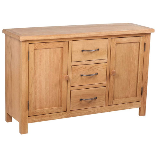 Dressoir met 3 lades 110x33,5x70 cm massief eikenhout is nu te koop bij PeponiXL, paradijselijk wonen!
