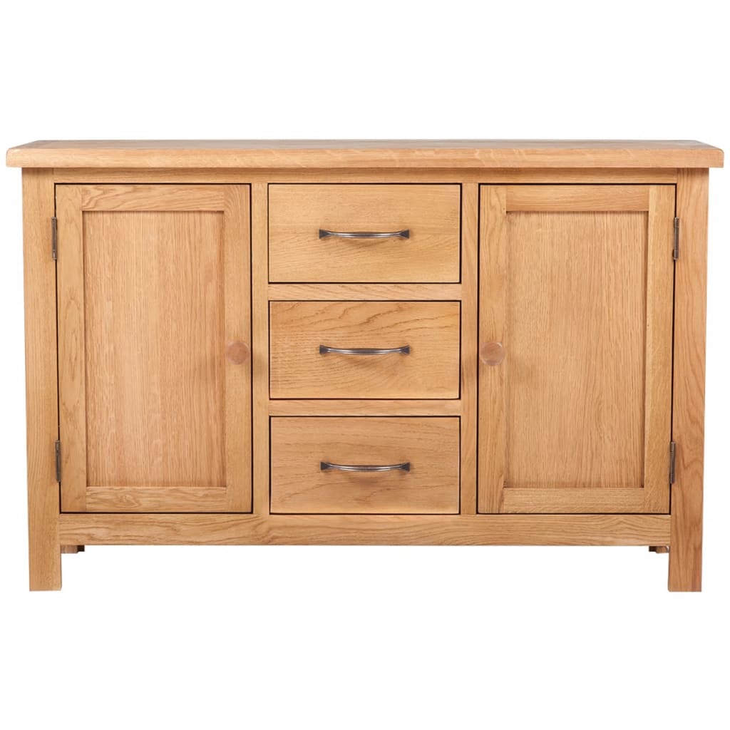 Dressoir met 3 lades 110x33,5x70 cm massief eikenhout is nu te koop bij PeponiXL, paradijselijk wonen!