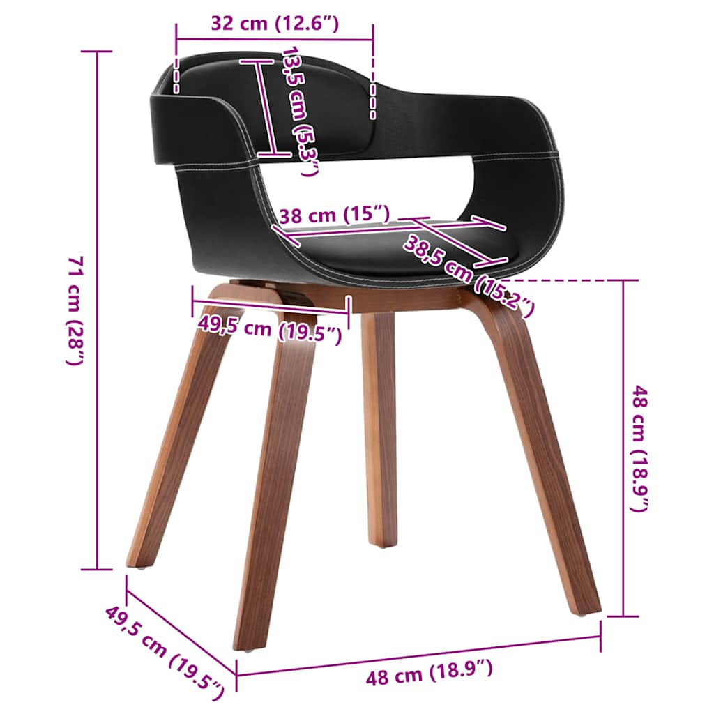 Eetkamerstoel gebogen hout en kunstleer is nu te koop bij PeponiXL, paradijselijk wonen!