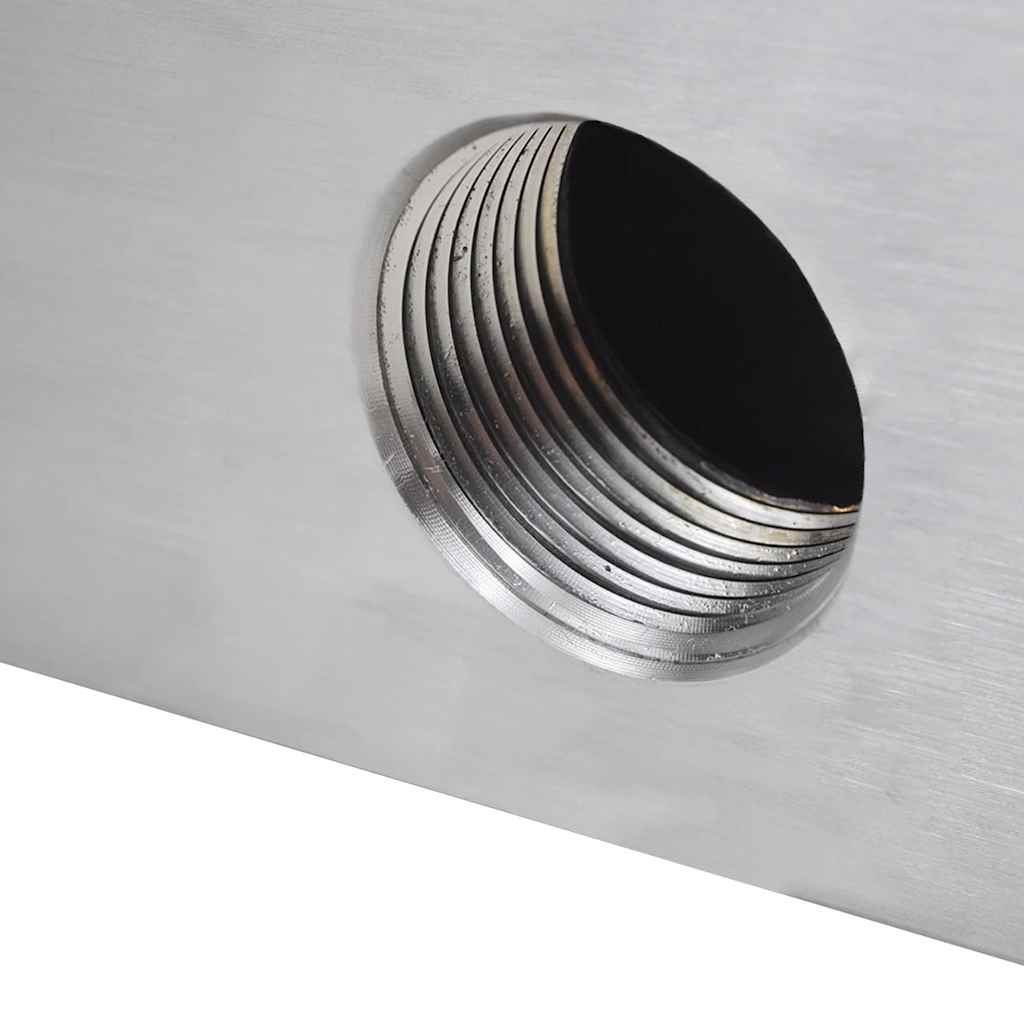 Zwembadwaterval rechthoekig 45 cm roestvrij staal