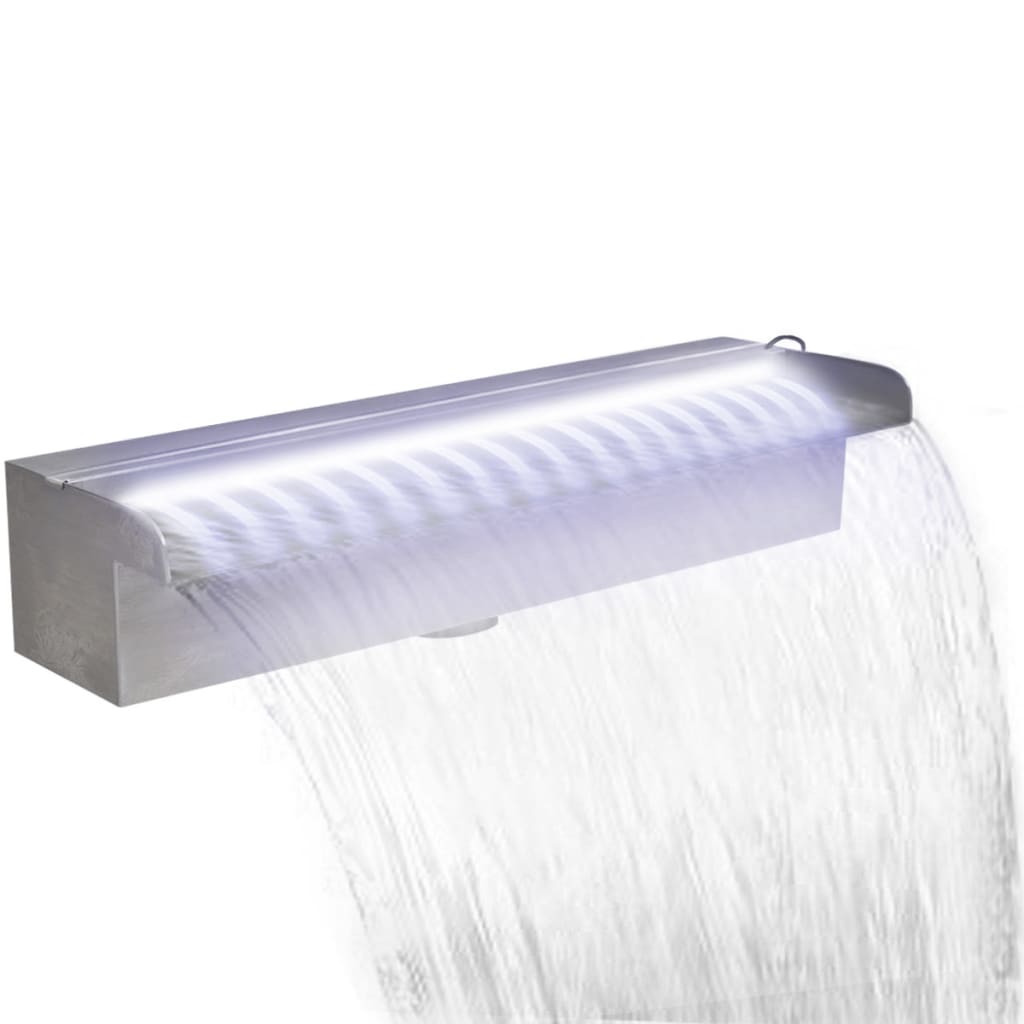 Zwembadwaterval met LED's rechthoekig 45 cm roestvrij staal is nu te koop bij PeponiXL, paradijselijk wonen!
