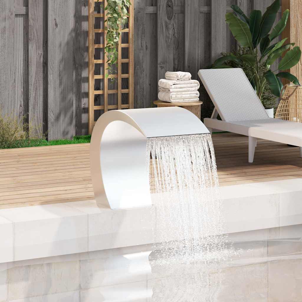 Zwembadwaterval 45x30x60 cm roestvrij staal is nu te koop bij PeponiXL, paradijselijk wonen!