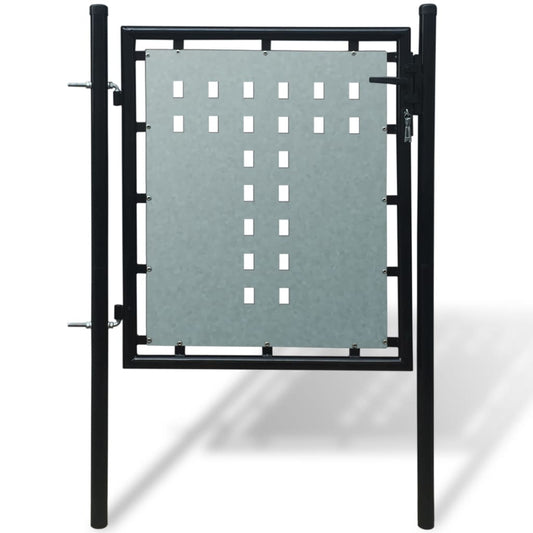 Zwarte enkele deur schuttingpoort 100x75 cm is nu te koop bij PeponiXL, paradijselijk wonen!