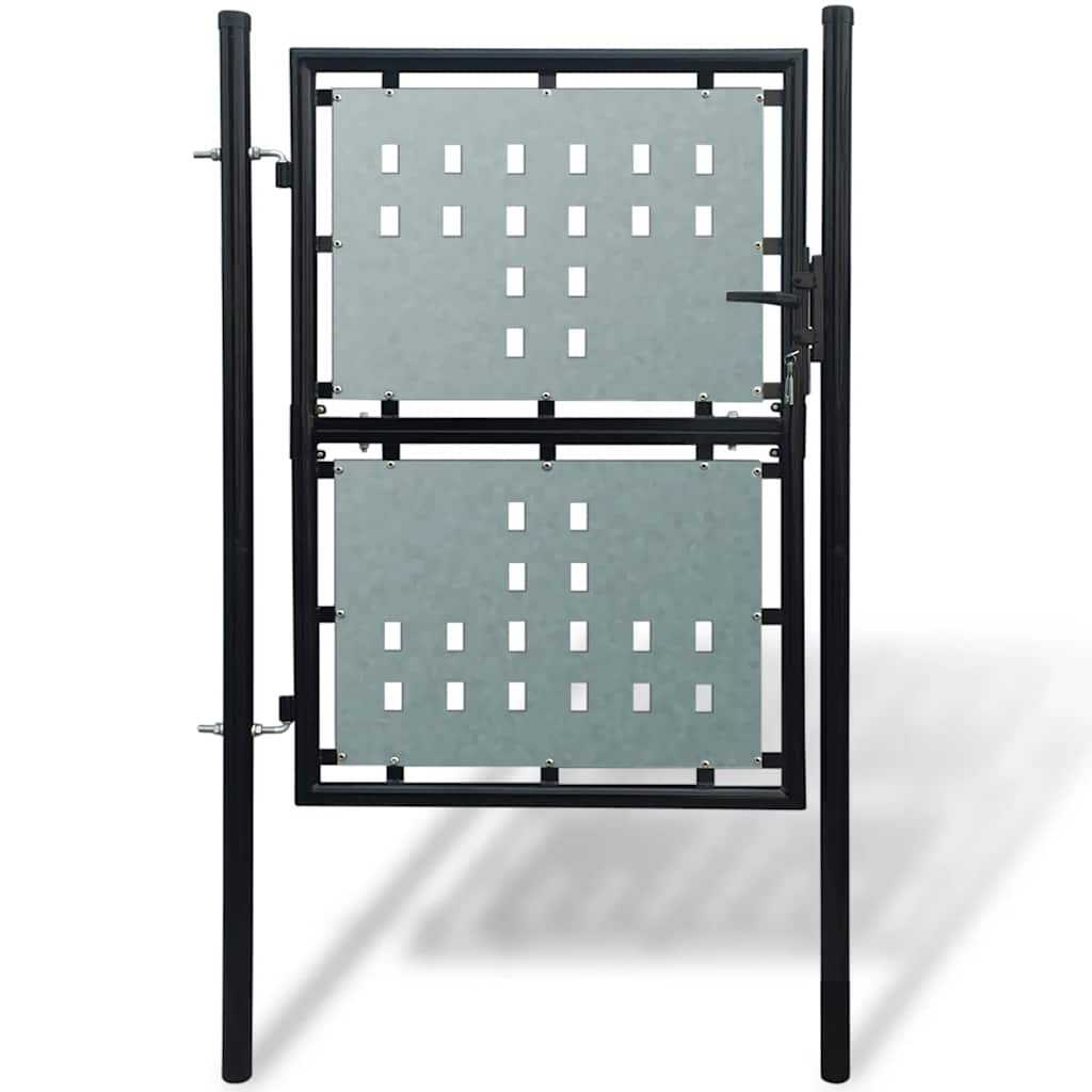 Zwarte enkele deur schuttingpoort 100x200 cm is nu te koop bij PeponiXL, paradijselijk wonen!