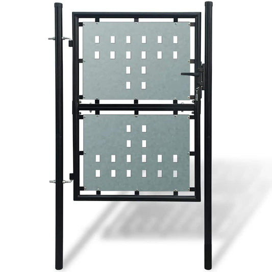 Zwarte enkele deur schuttingpoort 100x200 cm is nu te koop bij PeponiXL, paradijselijk wonen!