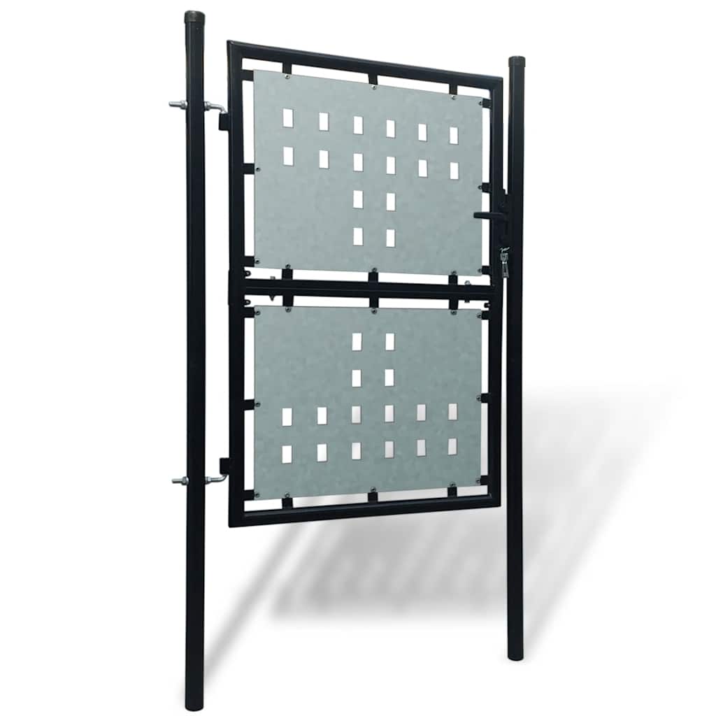 Zwarte enkele deur schuttingpoort 100x200 cm is nu te koop bij PeponiXL, paradijselijk wonen!