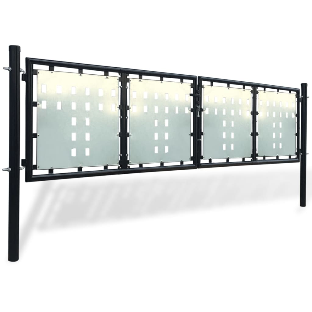 Zwarte enkele deur schuttingpoort 300x75 cm is nu te koop bij PeponiXL, paradijselijk wonen!