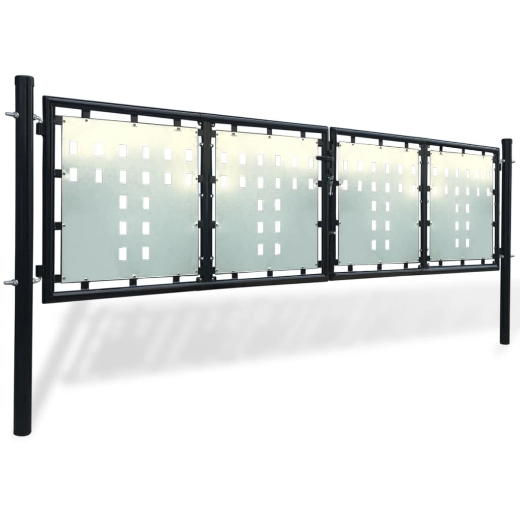 Zwarte enkele deur schuttingpoort 300x100 cm is nu te koop bij PeponiXL, paradijselijk wonen!