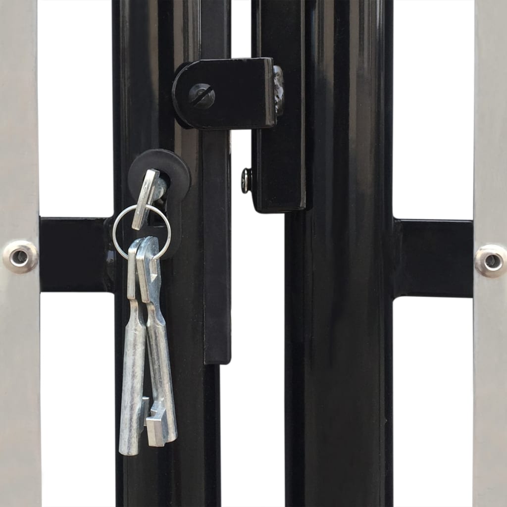 Zwarte enkele deur schuttingpoort 300x100 cm is nu te koop bij PeponiXL, paradijselijk wonen!