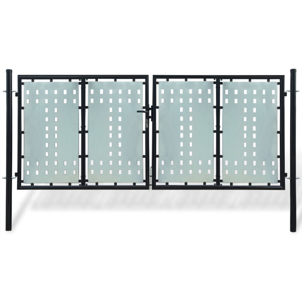 Zwarte enkele deur schuttingpoort 300x125 cm is nu te koop bij PeponiXL, paradijselijk wonen!