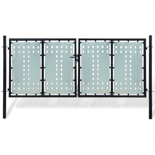 Zwarte enkele deur schuttingpoort 300x125 cm is nu te koop bij PeponiXL, paradijselijk wonen!