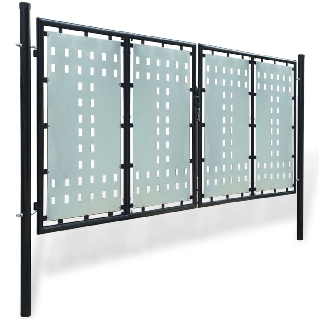 Zwarte enkele deur schuttingpoort 300x125 cm is nu te koop bij PeponiXL, paradijselijk wonen!