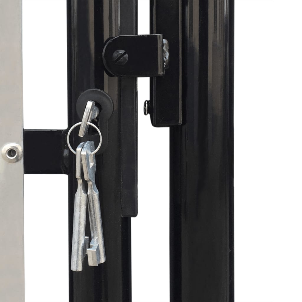 Zwarte enkele deur schuttingpoort 300x125 cm is nu te koop bij PeponiXL, paradijselijk wonen!