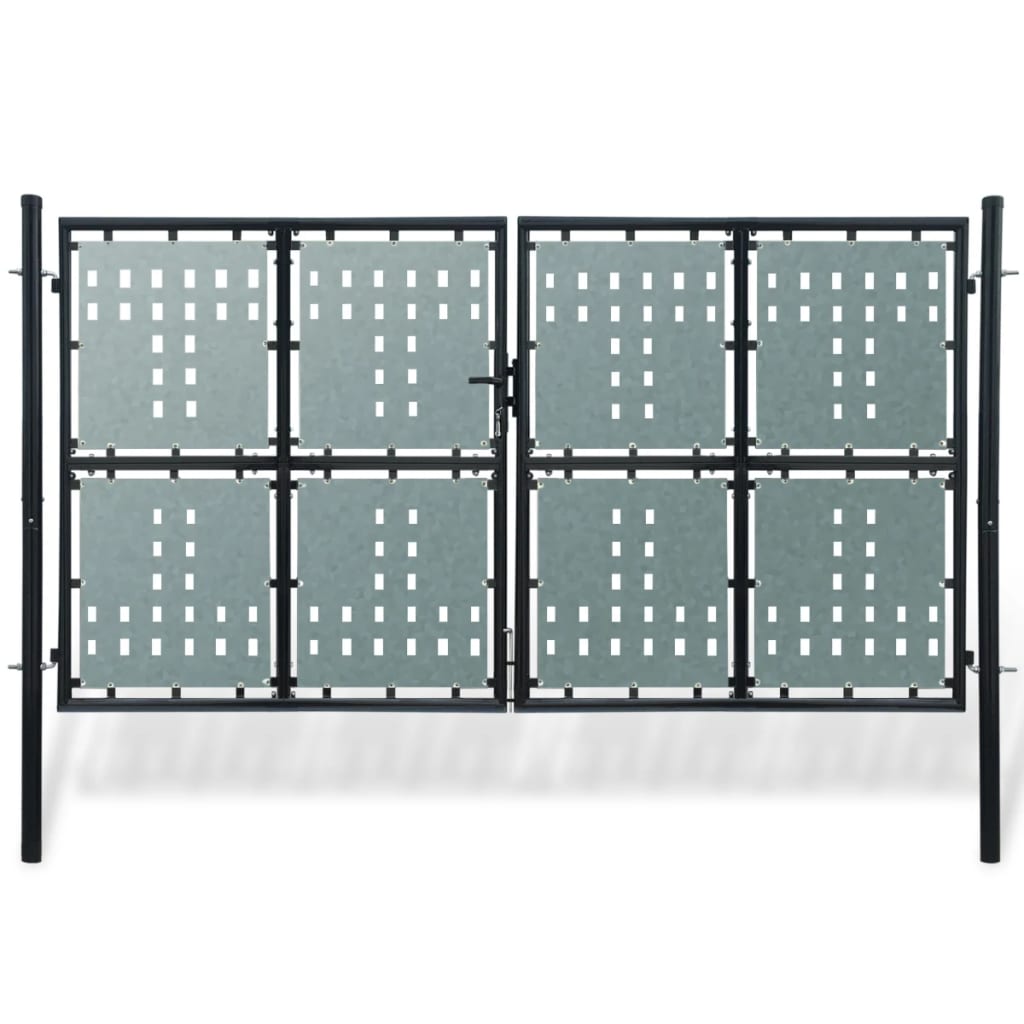 Zwarte enkele deur schuttingpoort 300x150 cm is nu te koop bij PeponiXL, paradijselijk wonen!