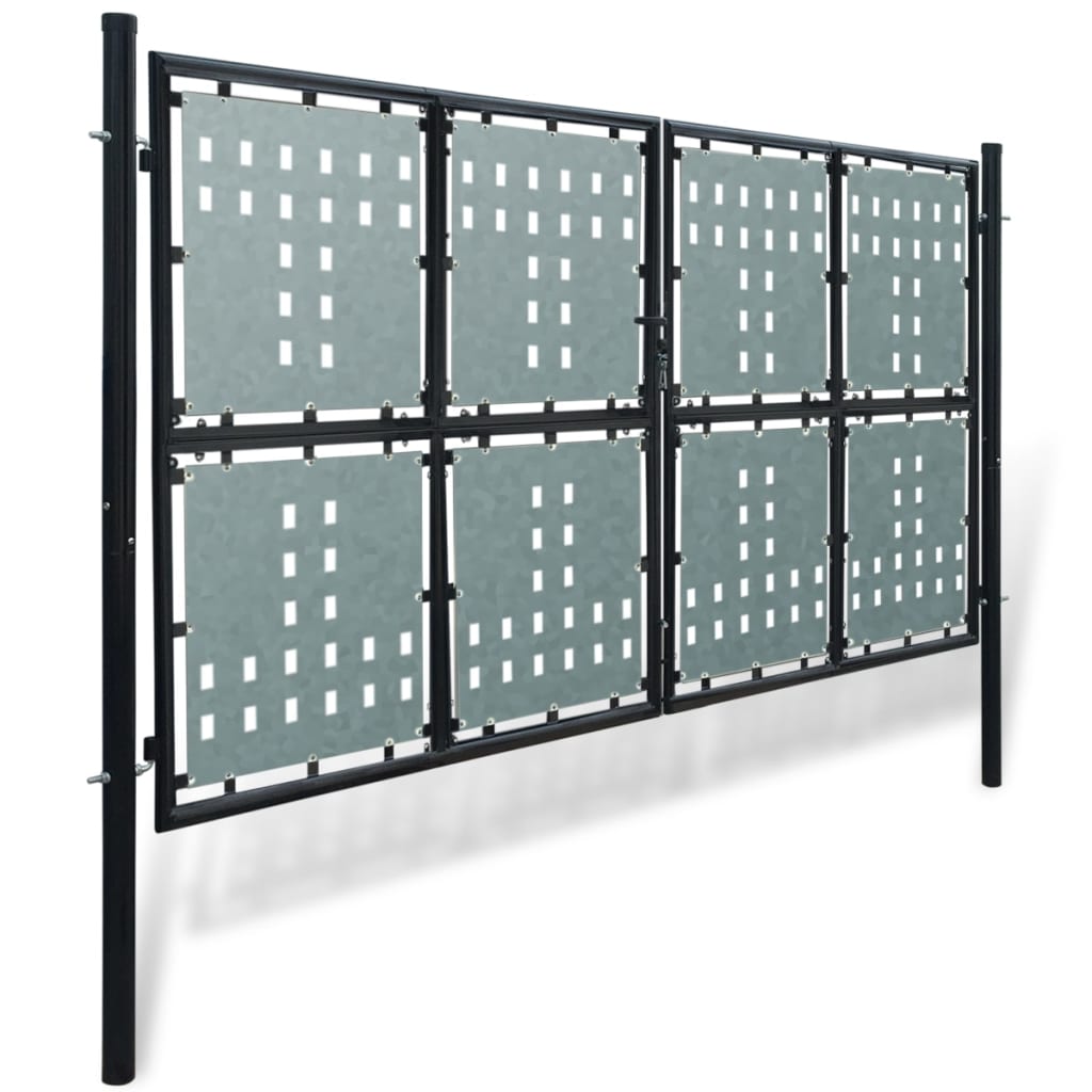 Zwarte enkele deur schuttingpoort 300x150 cm is nu te koop bij PeponiXL, paradijselijk wonen!