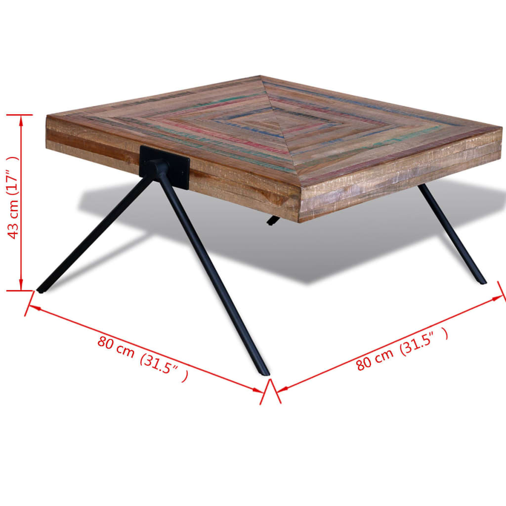 Salontafel met V-vormige poten gerecycled teakhout is nu te koop bij PeponiXL, paradijselijk wonen!
