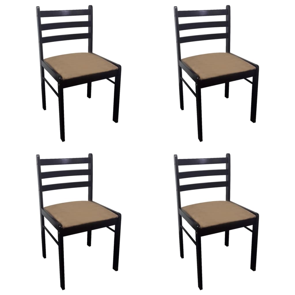 Eetkamerstoelen 4 st massief rubberwood en fluweel bruin is nu te koop bij PeponiXL, paradijselijk wonen!