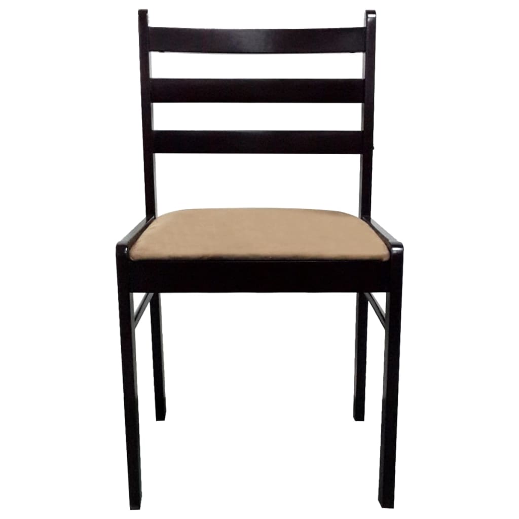 Eetkamerstoelen 4 st massief rubberwood en fluweel bruin is nu te koop bij PeponiXL, paradijselijk wonen!