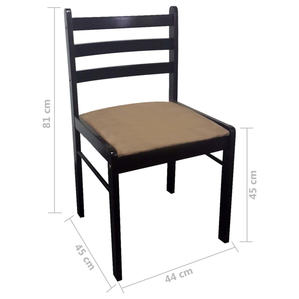Eetkamerstoelen 4 st massief rubberwood en fluweel bruin is nu te koop bij PeponiXL, paradijselijk wonen!