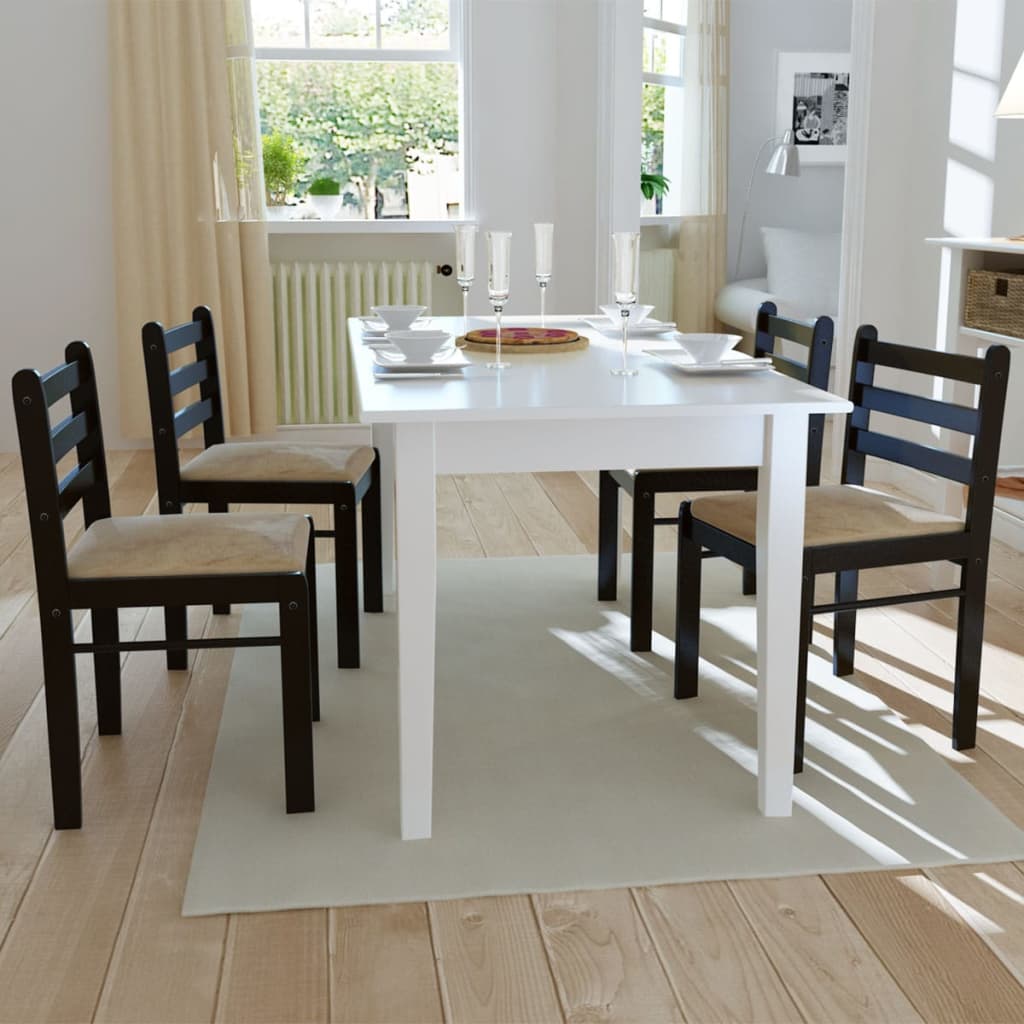 Eetkamerstoelen 4 st massief rubberwood en fluweel bruin is nu te koop bij PeponiXL, paradijselijk wonen!