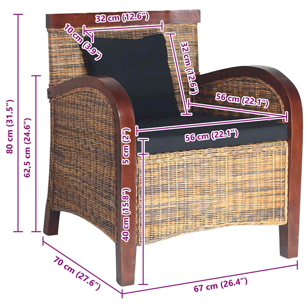 Fauteuil handgeweven rattan is nu te koop bij PeponiXL, paradijselijk wonen!